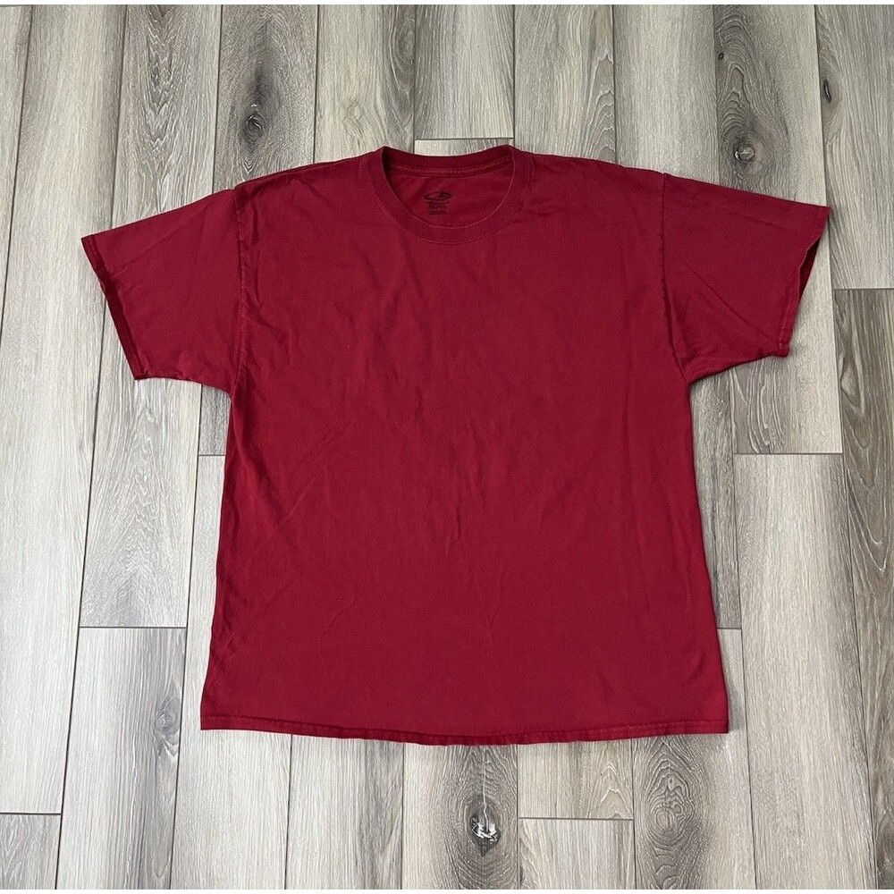 C9 By Champion Red Classic Short Sleeve Cotton Shirt Mens Sz XL